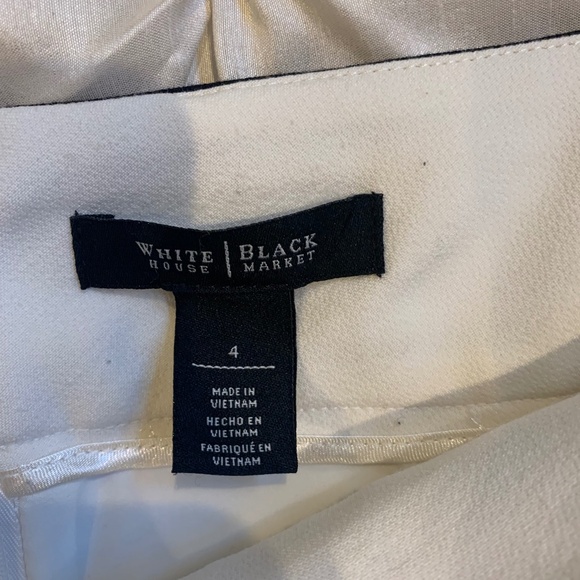 White House Black Market Ivory/Black Lined Skirt sz 4 - Picture 6 of 8